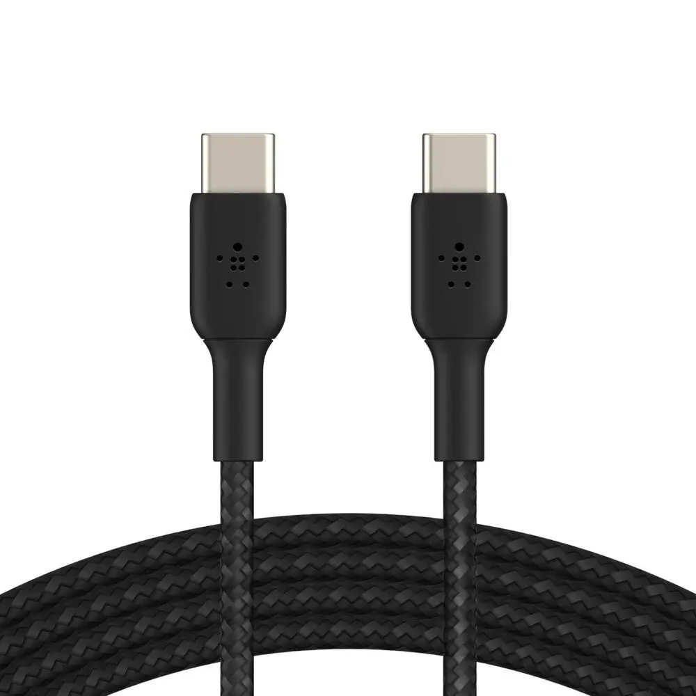 Belkin 1M Braided USB-C to USB-C Data/Charging Cable for Smartphones Black