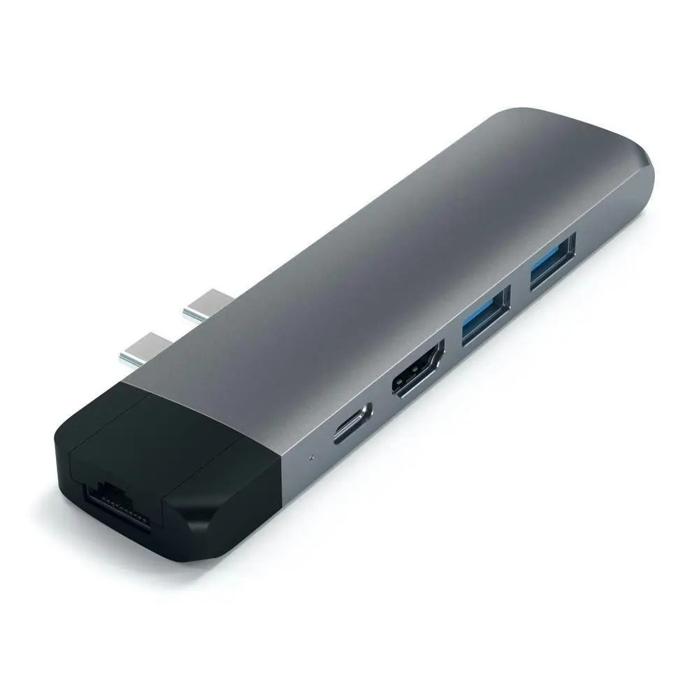 Satechi USB-C Pro Hub w/4K HDMI/USB-A/USB-C/SD/Micro SD/Ethernet Adapter Grey