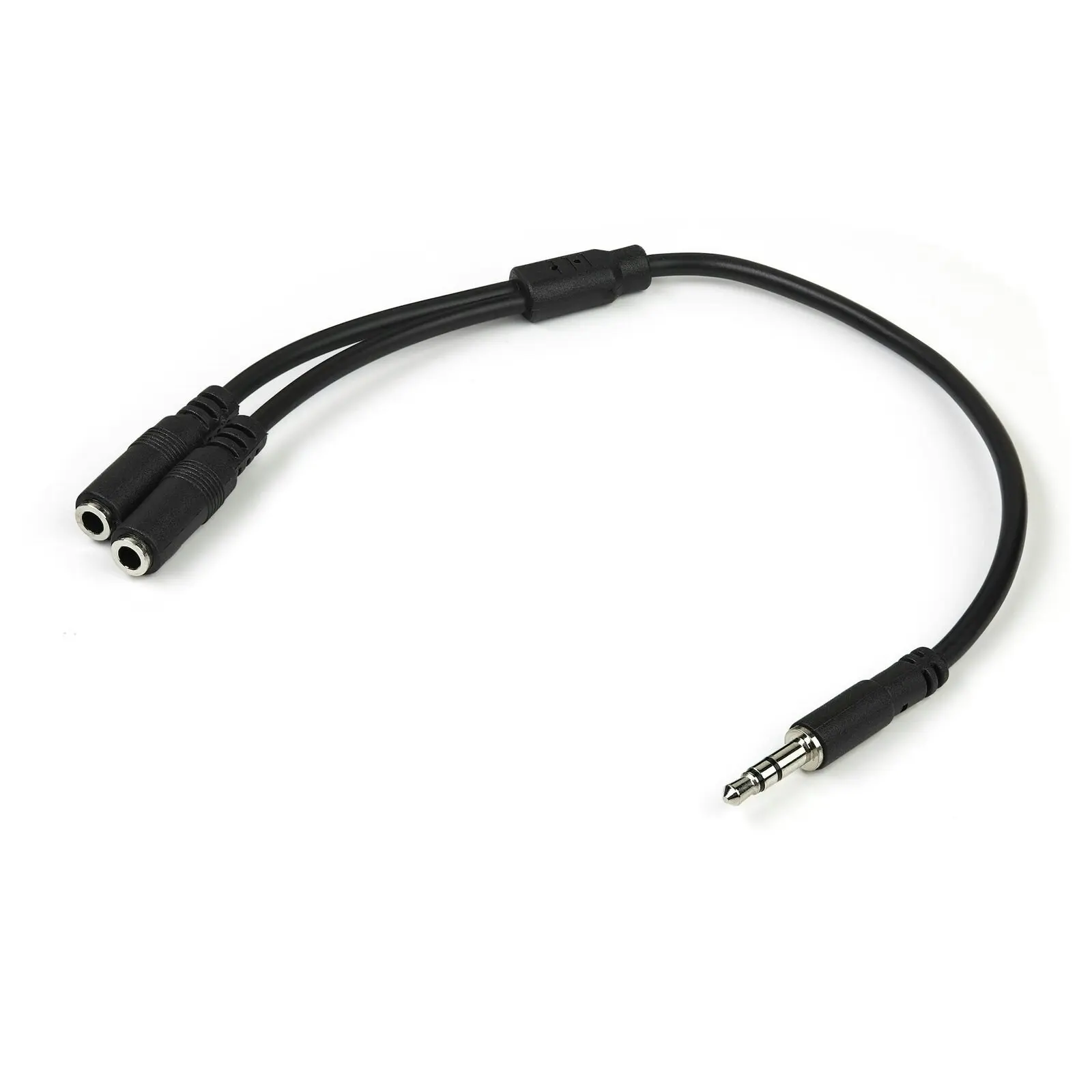 Star Tech Slim Stereo Splitter/Y-Cable Headphone Jack Male to 2x 3.5mm Female