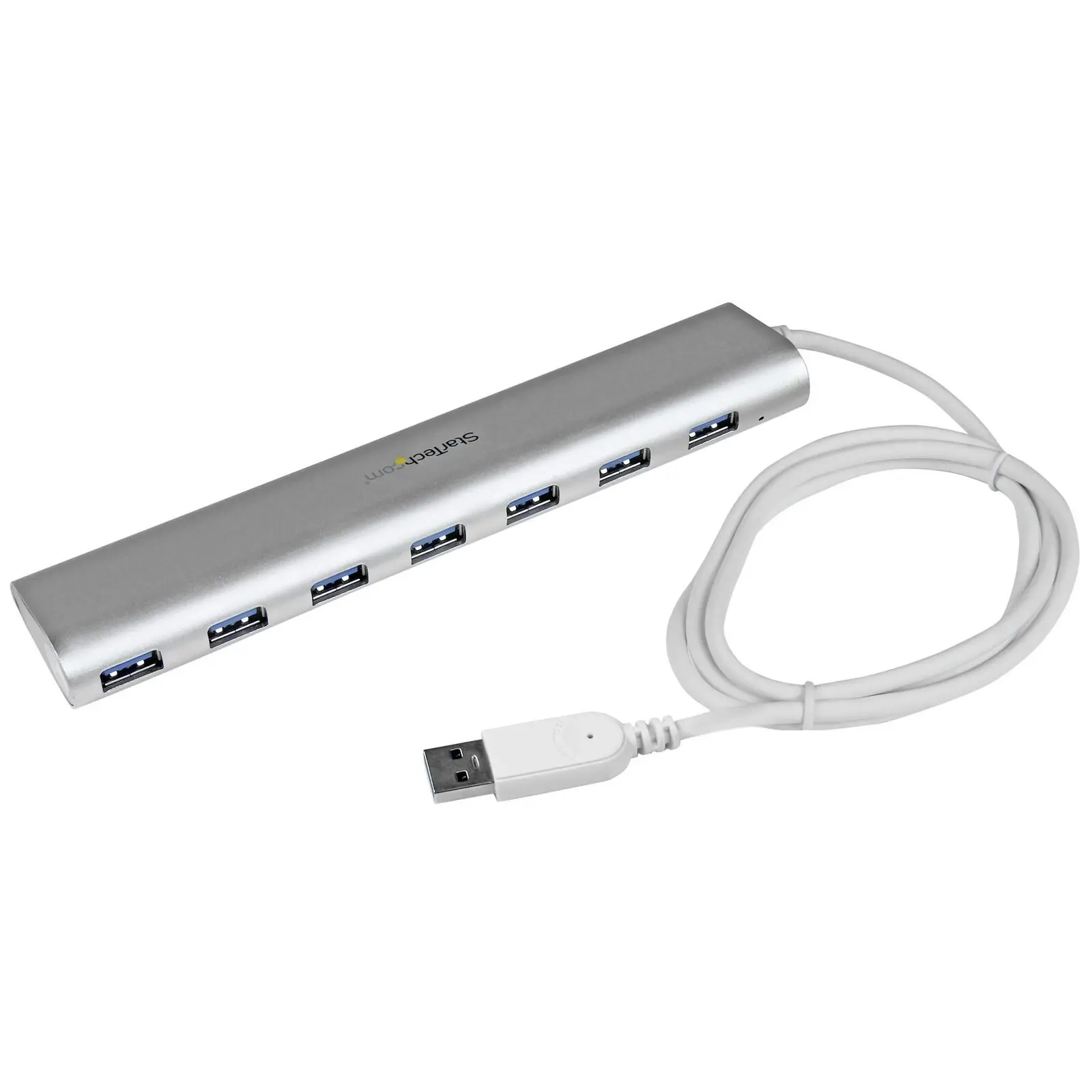 Star Tech 7 Port 5Gbps 3.0 USB Hub w/ 38in Cable/20W Power Adapter for Mac WH/SL