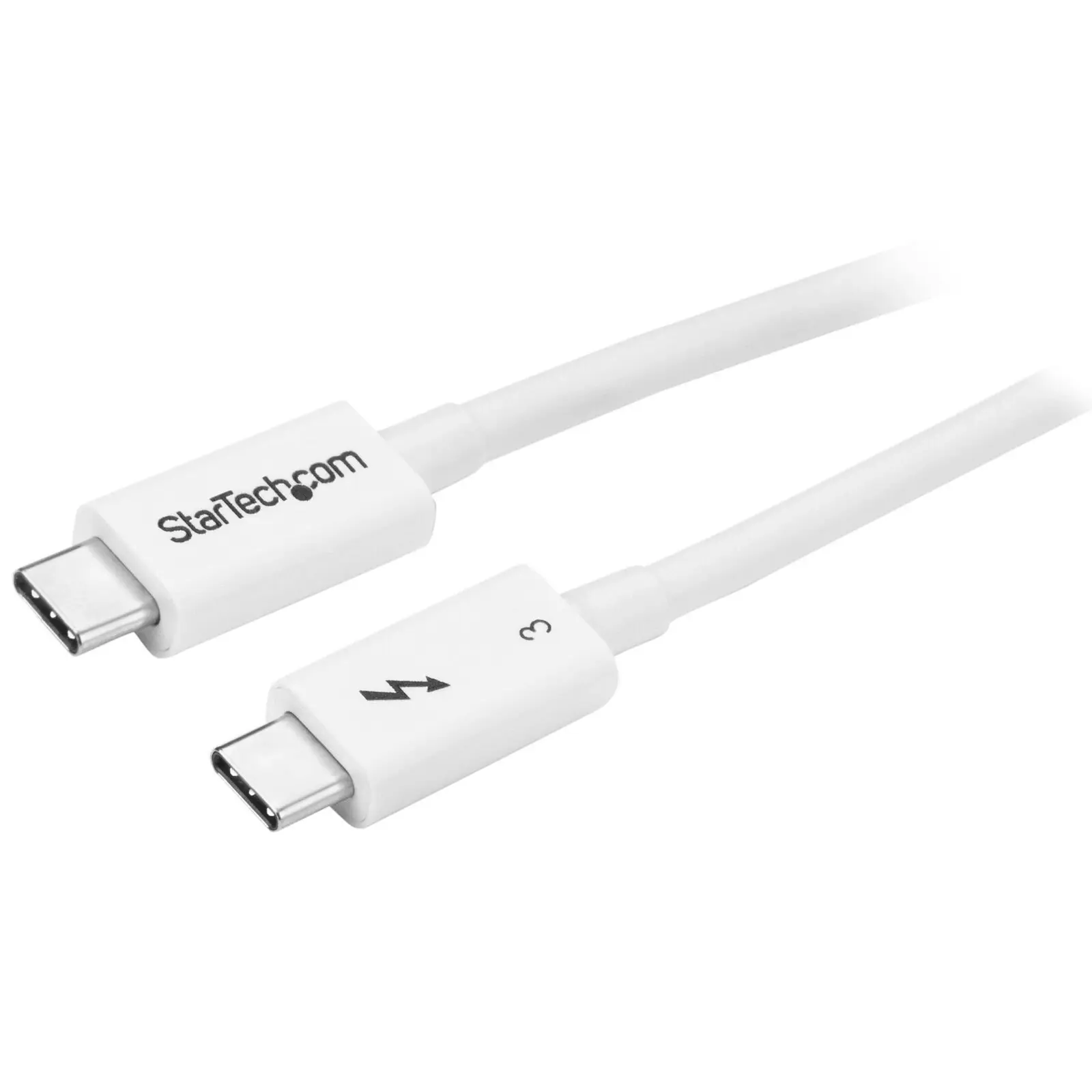 Star Tech 0.5m Thunderbolt 3 40Gbps USB-C Cable 5k/4k 60Hz PC/Laptop/Monitor WHT