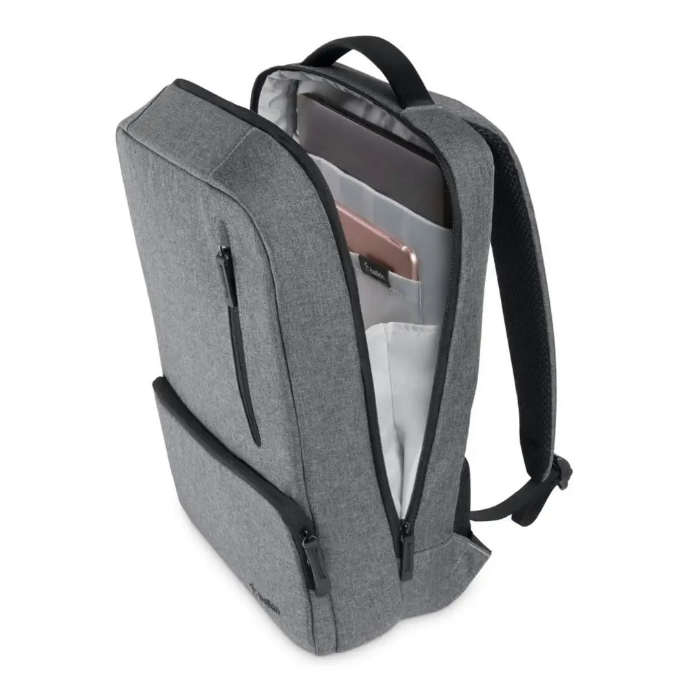 Belkin Classic Pro 15.6in Laptop Gadget Tablet Backpack Grey Black Travel Bag