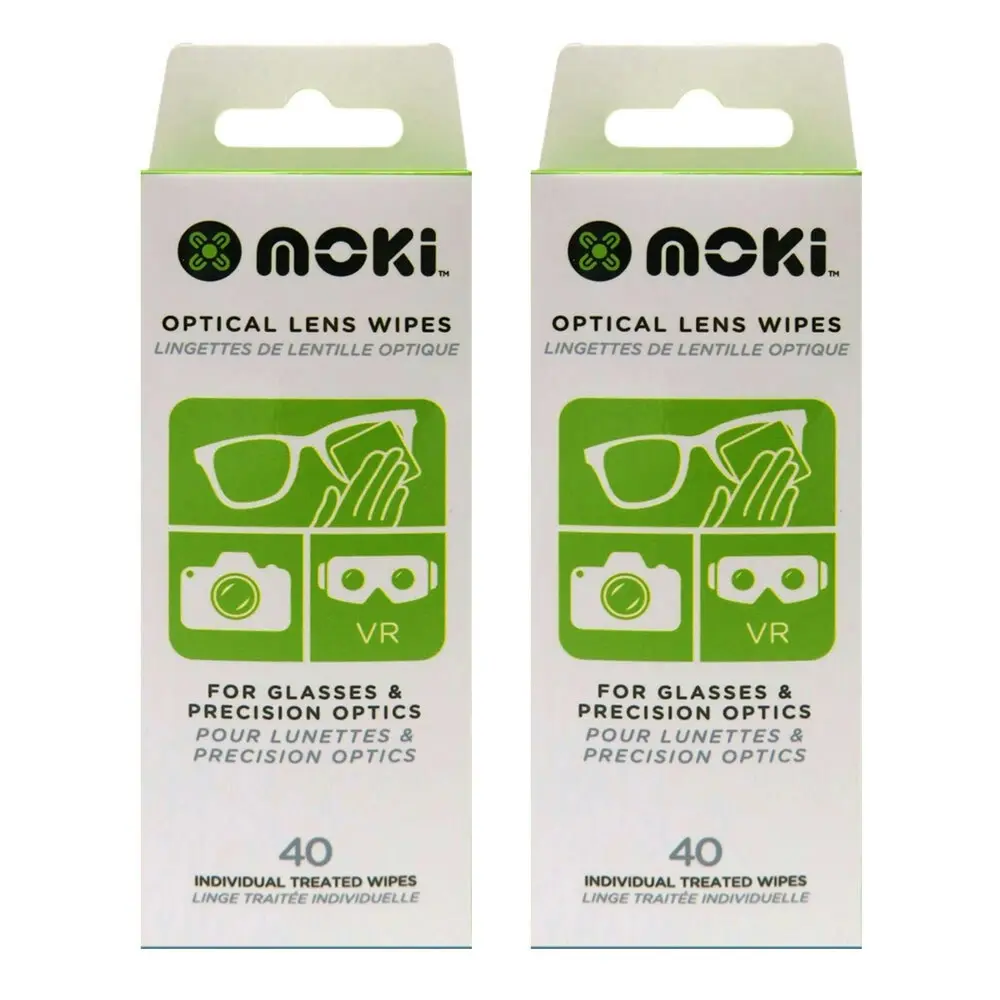 2x 40pc Moki Optical Lens Wipes Cleaner Cleaning Wet Tissue for Camera/VR/Phone