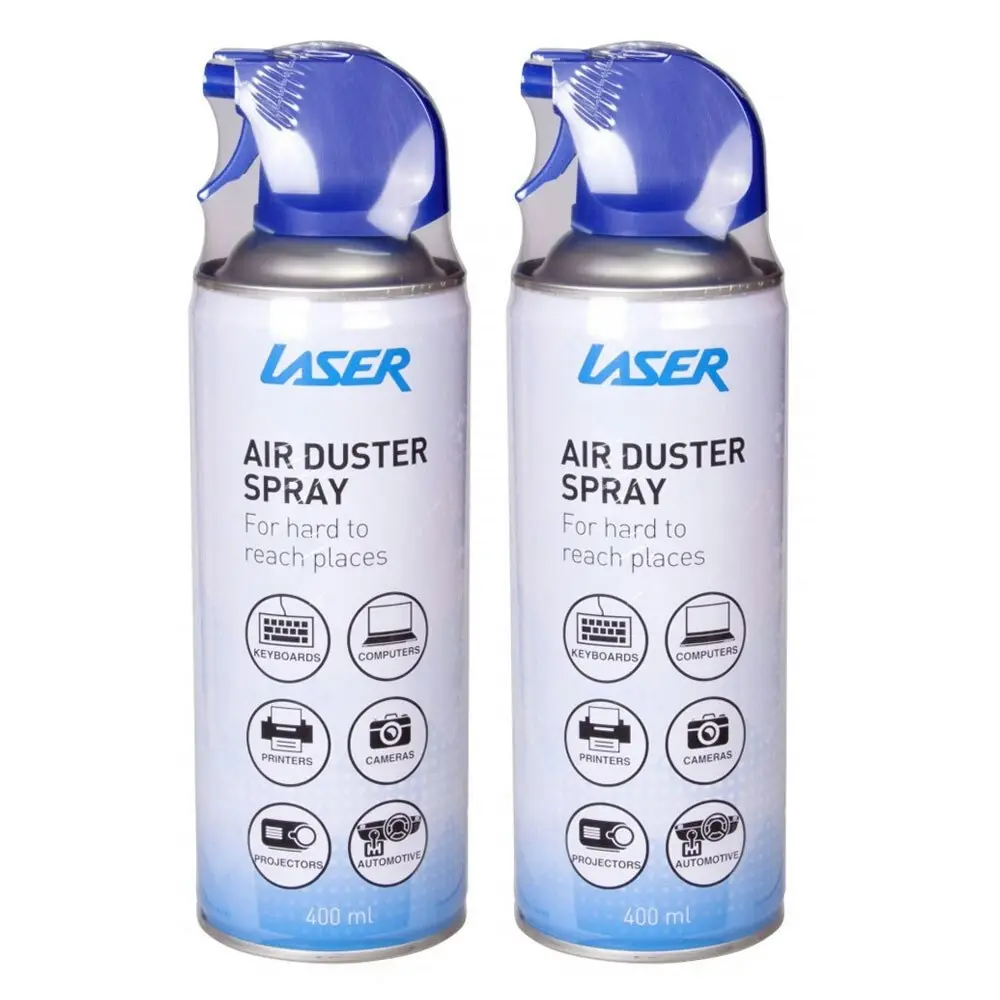 2x Laser 400ml Cleaning Air Duster Spray Cleaner for PC/Computer Camera/Keyboard