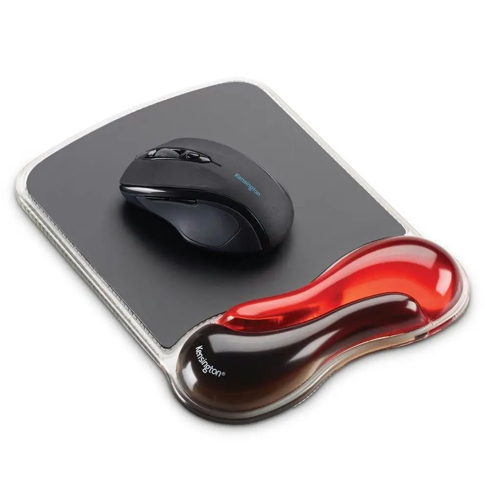 Kensington Duo Soft Gel Pillow Mouse Pad Wrist Rest Support Desk Mat Red/Black