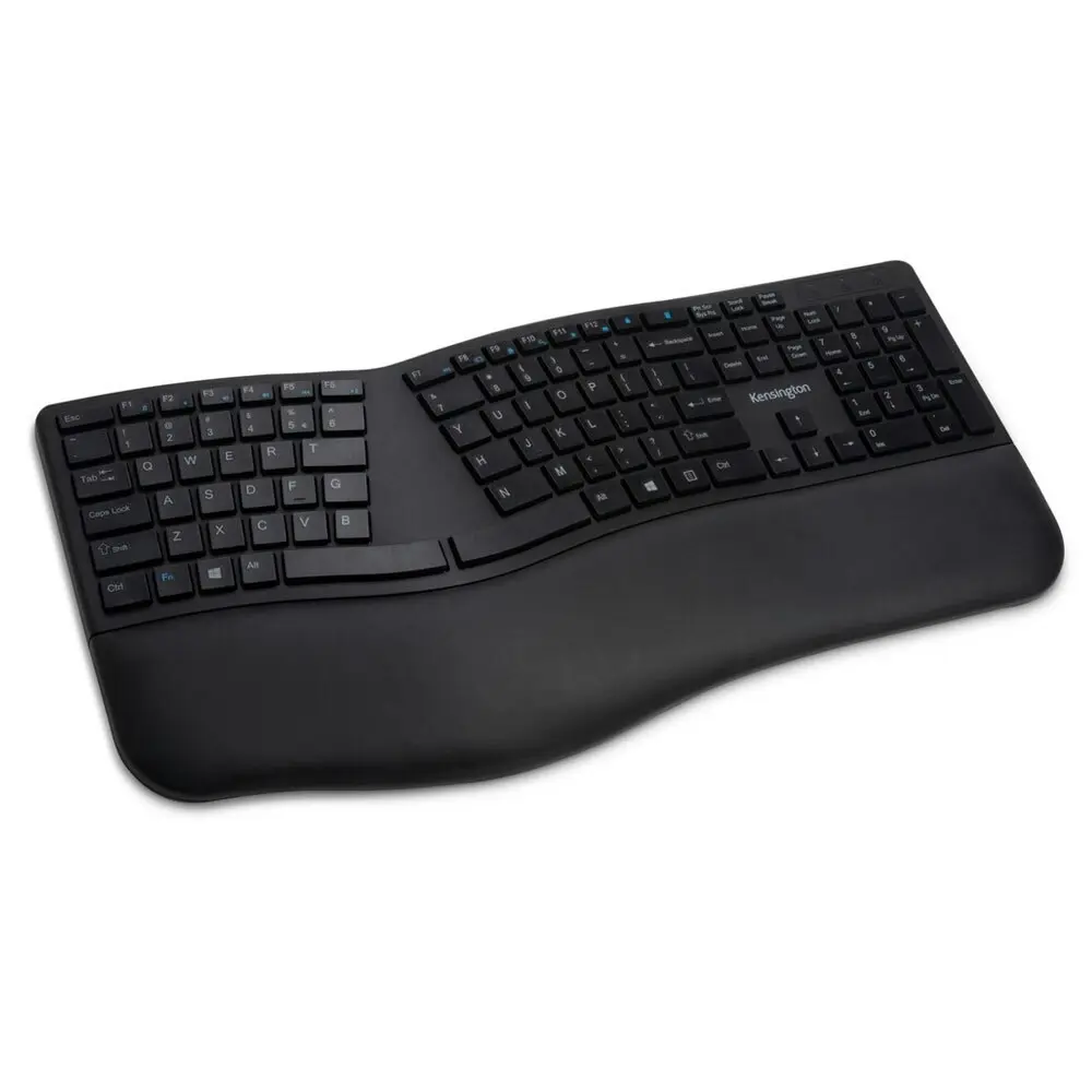 Kensington Ergonomic Dual Wireless Ergo Bluetooth Keyboard for PC/Laptop Black