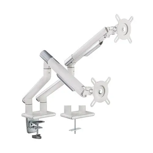 Brateck 109cm Dual 17'-32' Monitor Premium Slim Aluminum Spring Assist Arm White