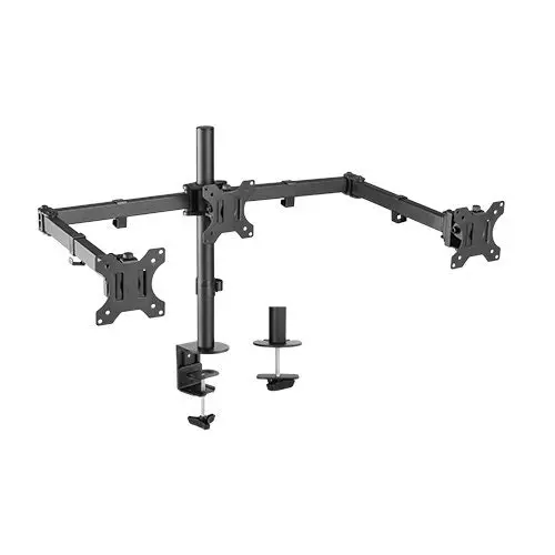 Brateck Triple 13"-27" Screens Monitor Arms Mount Economical Double Joint Steel