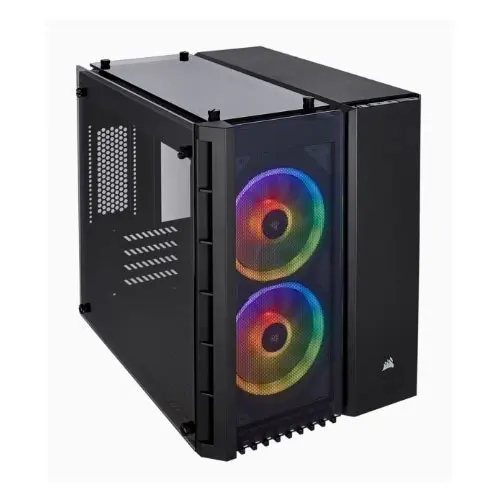 Corsair Crystal 280X RGB Tempered Glass 2 Chamber Micro ATX Case f/Gaming PC BLK