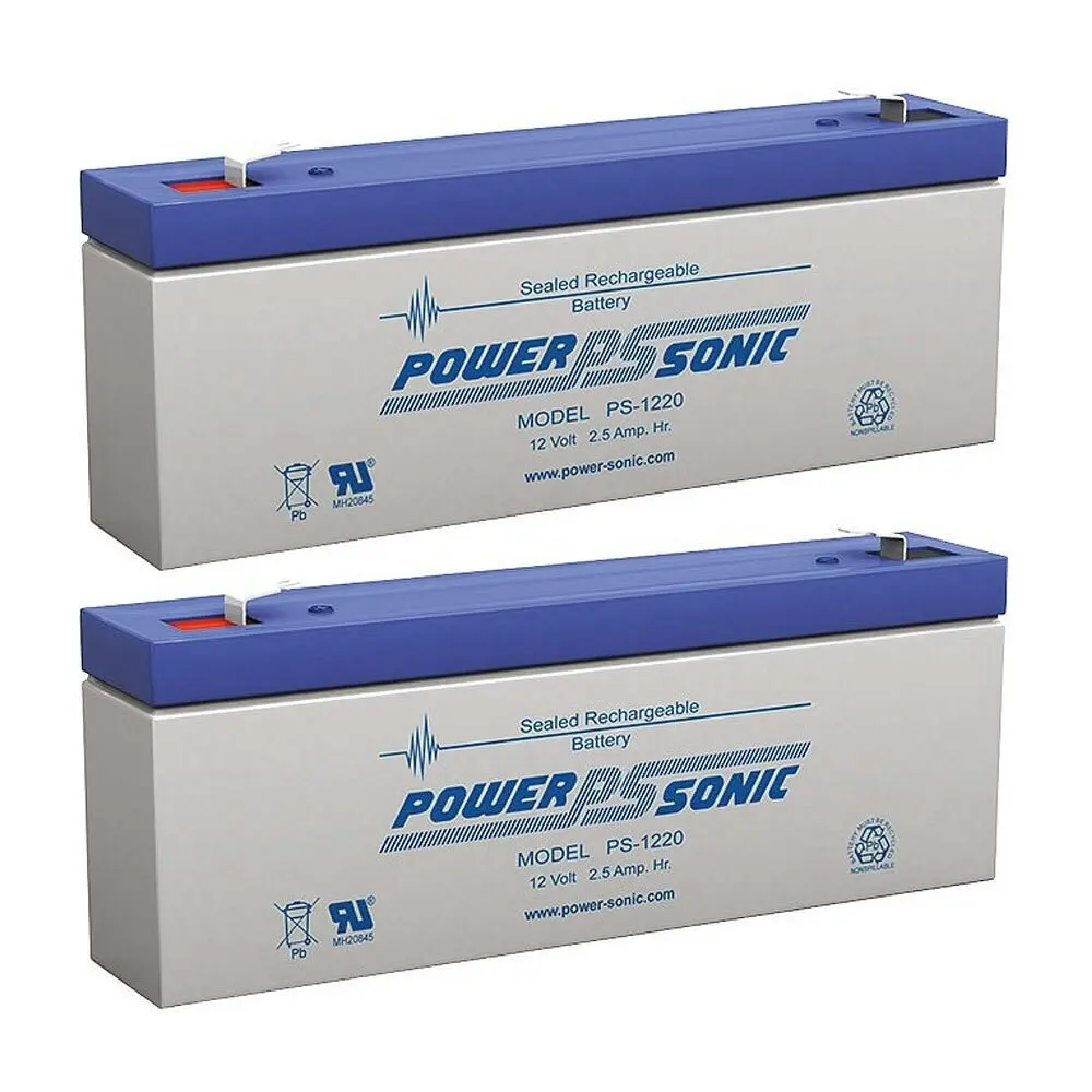 2PK Power Sonic 12V 2.5Amp Rechargeable Battery F1 Terminal Sealed Lead Acid