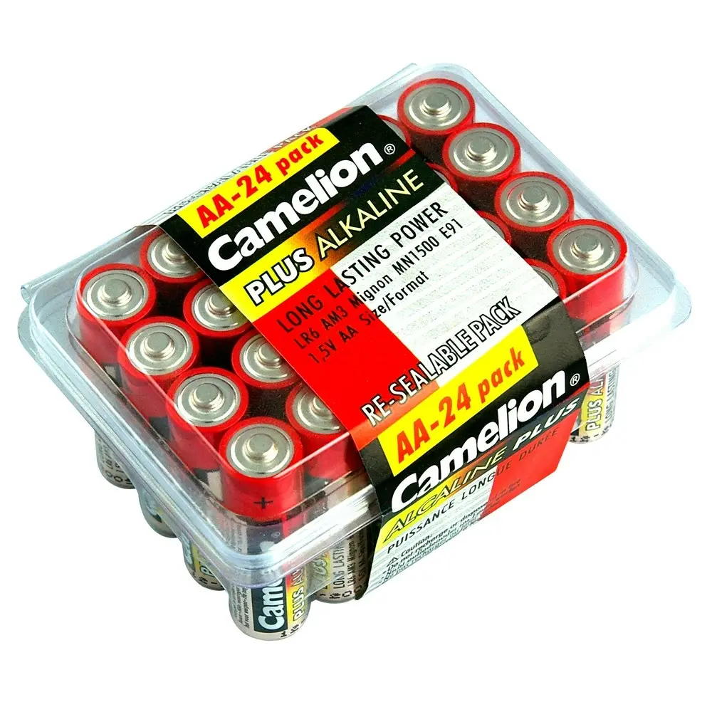 24pc Camelion Alkaline Plus AA LR6 Battery AM3 Mignon 1.5V Cylindrical Batteries