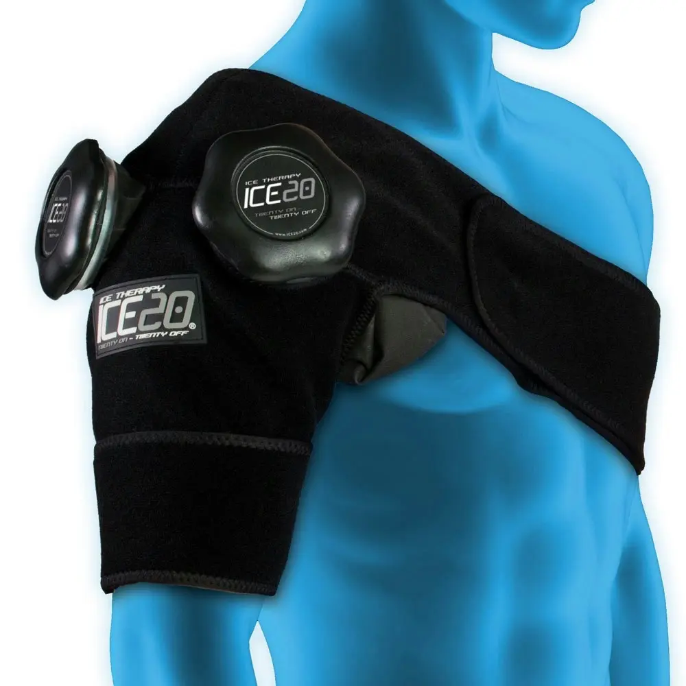 Ice20 Ice Therapy Double Shoulder Cold Compression Wrap  w/ Strap/Bag