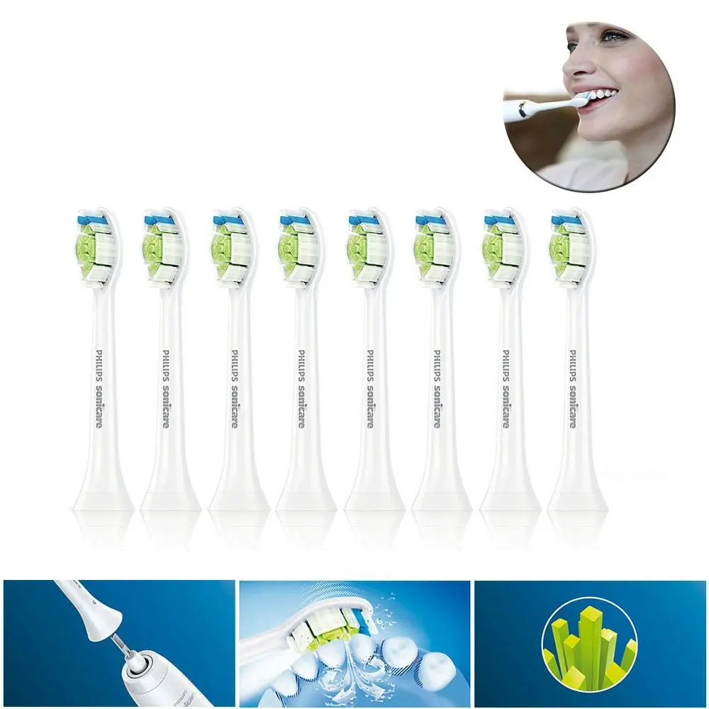 8PC Philips HX6068/67 Sonicare Optimal Replacement Heads for Electric Toothbrush