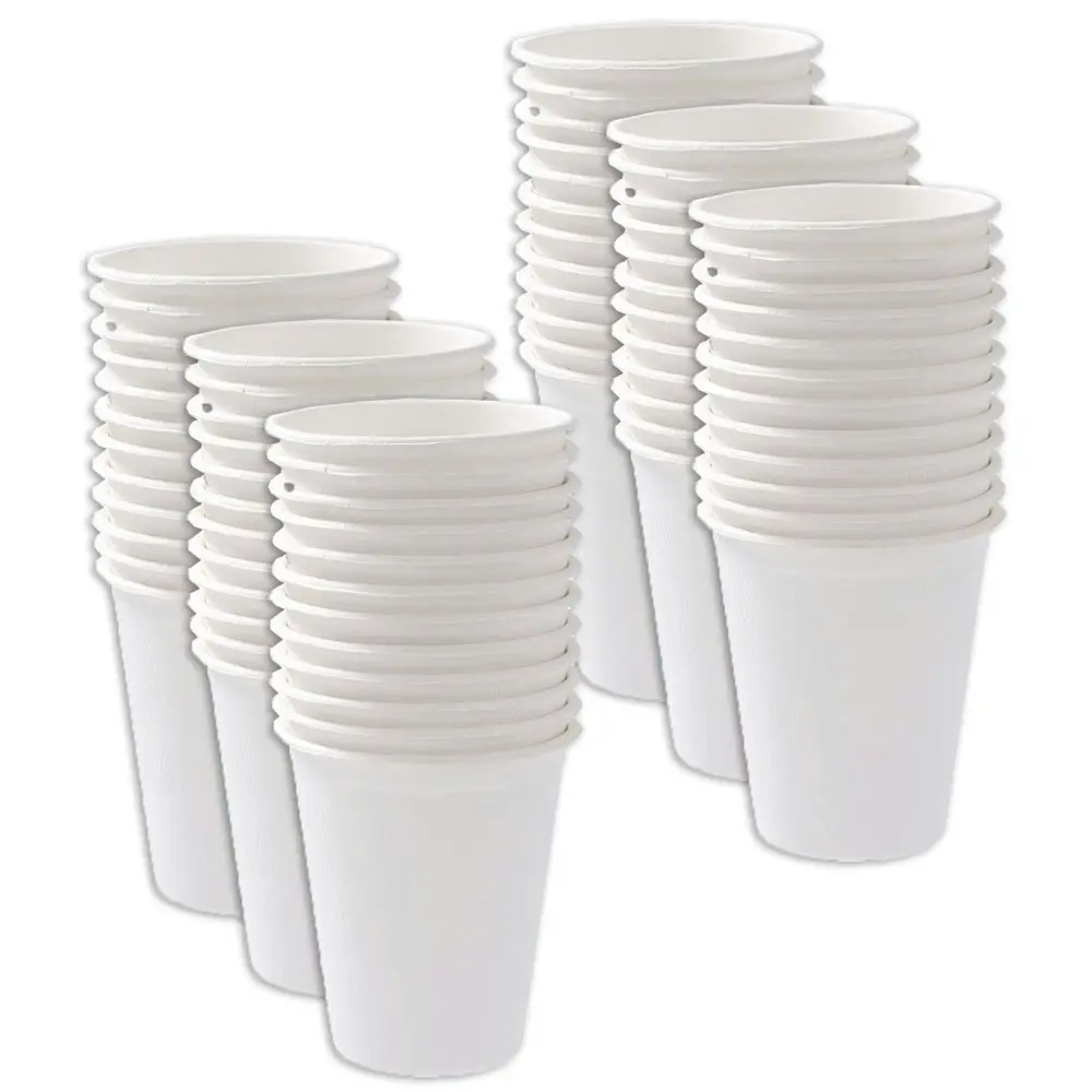 72x Lemon & Lime Earthie Sugarcane Cups 250ml WHT Disposable/Compostable Drink