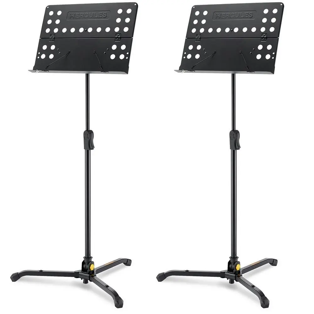 2PK Hercules Tripod Orchestra Music Sheet Stand Adjustable w Folding Desk/Swivel