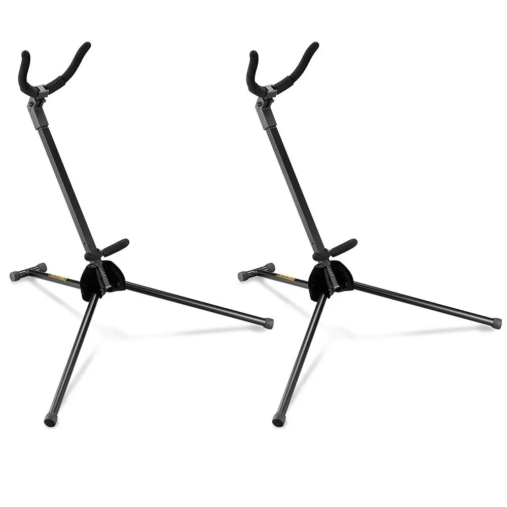 2PK Hercules Foldable Musical Instrument Stand/Holder for Tenor Saxophone Black