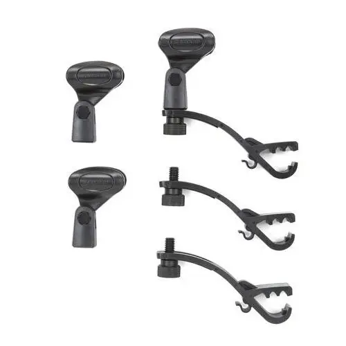 3PK Samson Drum Clip/Clamp Holder Mount Adapter for Mic/Microphone DK Series BLK