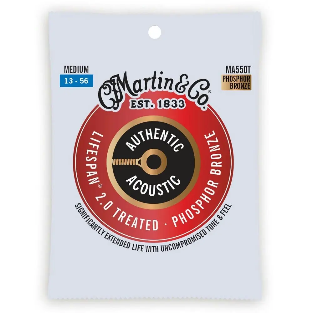 Martin Guitar Authentic Treated String 92/8 Phosphor Bronze MA550T Medium Gauge