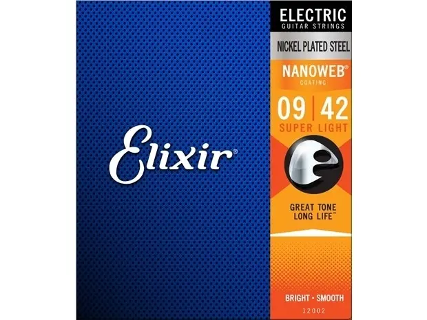 Elixir #12002 Electric Guitar Strings Nano Nickel Plated Steel 9-42 Super Light