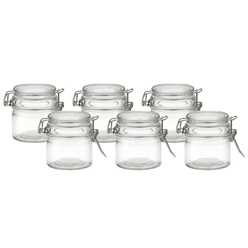 6x Lemon & Lime Fresco 7cm/100ml Glass Clip Jar Food Preserve/Container w/ Lid