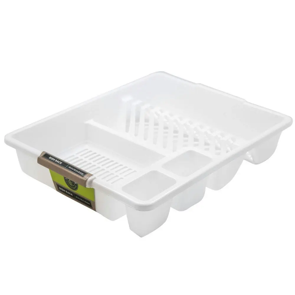 Lemon & Lime 45cm x 36cm Plates/Bowls/Cutlery Dish Drainer/Rack/Holder White