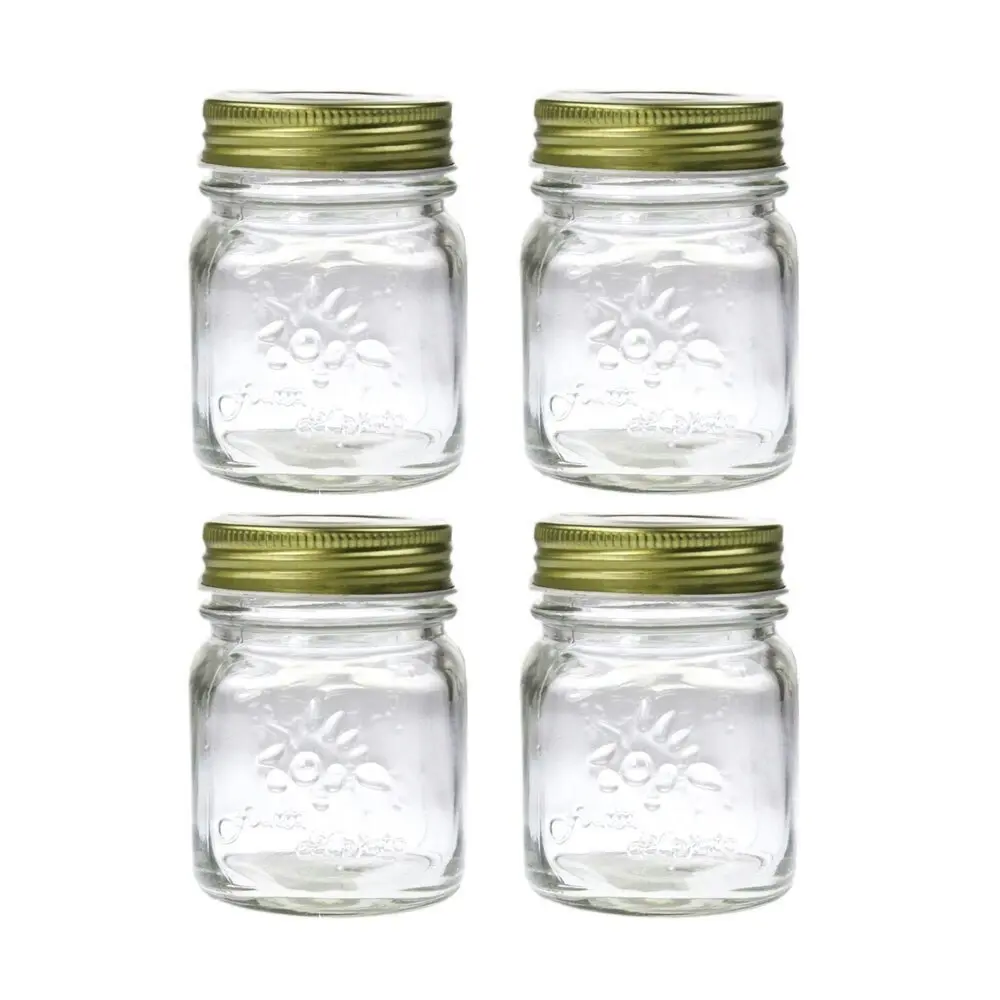 4x Lemon & Lime Roma 200ml Glass Conserve Jar 8cm Home Kitchen Storage Container