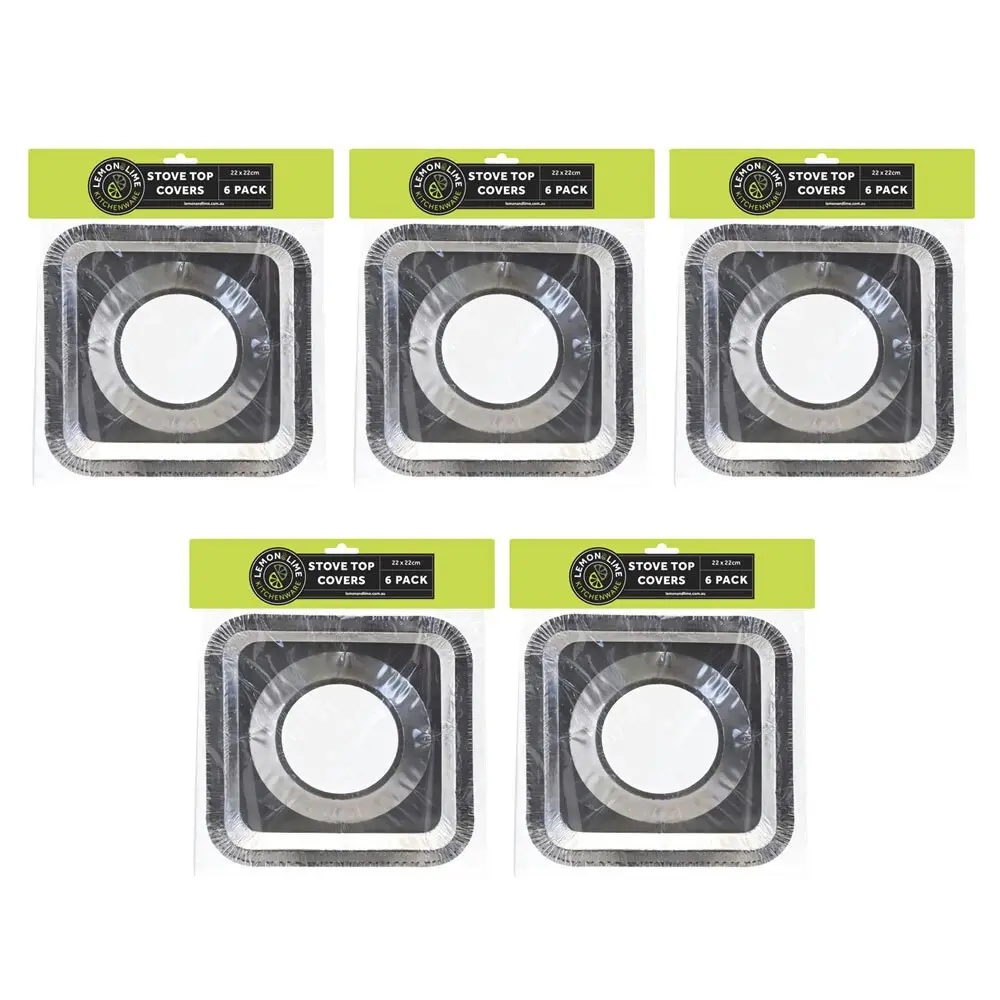 30pc Lemon Lime Aluminium Foil Kitchen Stove Top Covers Disposable Protector SL