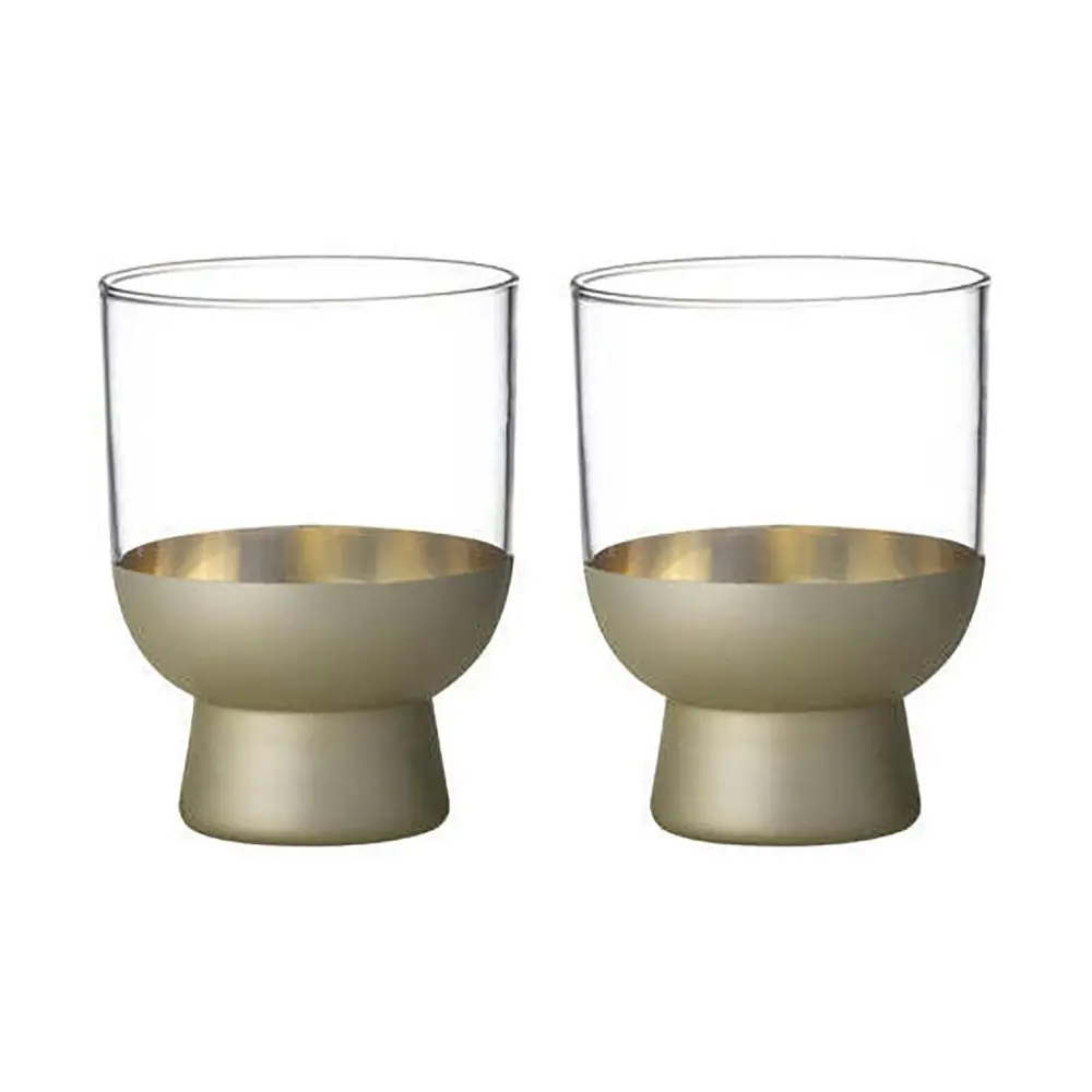 2pc Tempa Aria 240ml/10cm Glass Tumbler Water/Juice Drinking Glassware Cup Gold