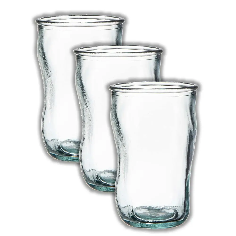 3x Ladelle Recycled Sac Highball Tumbler Home Kitchen Drinking Glass Clear