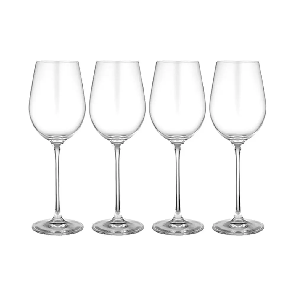 4pc Tempa Quinn 490ml Red Wine Crystal Stem Glass Set Drinking Glassware Clear