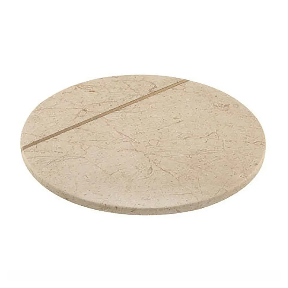 Tempa Emerson Champagne Round Marble Lazy Susan Food Serving Tray/Board/Plate