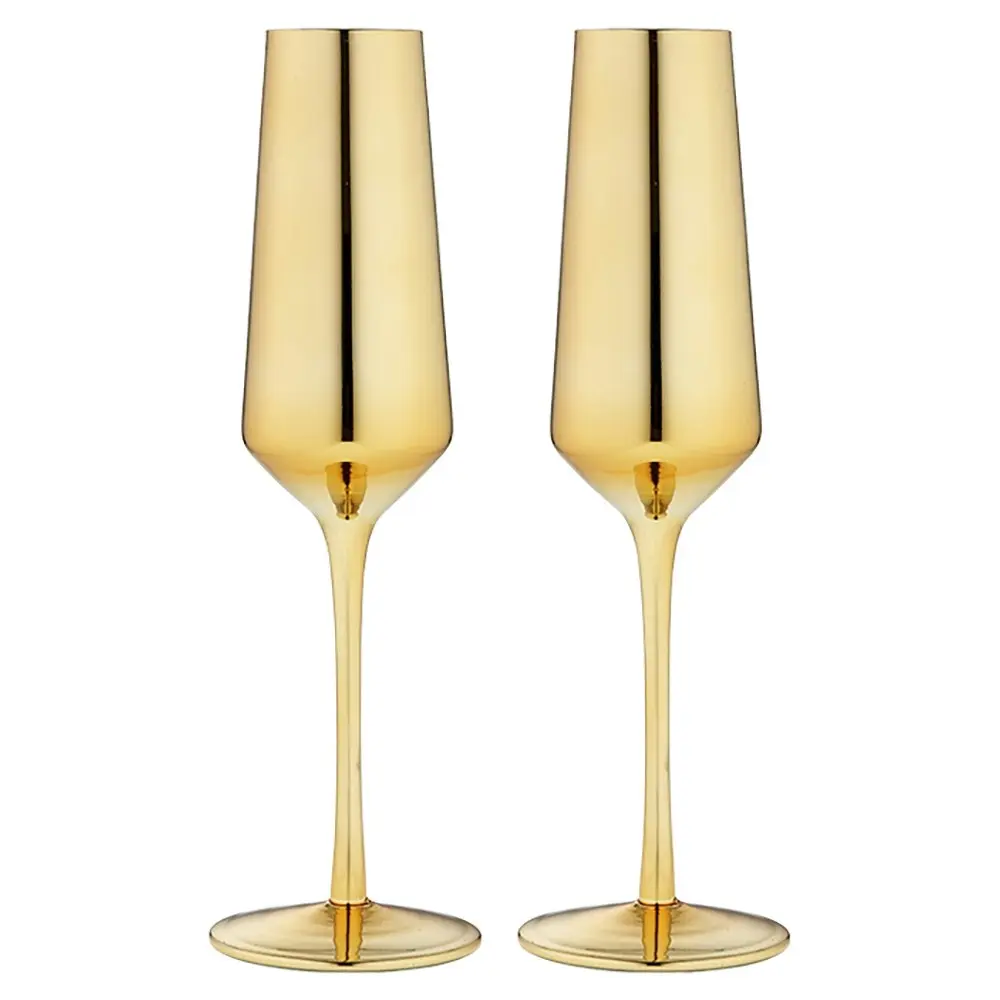 2pc Tempa Aurora 225ml Champagne Glass Cocktail/Wine Drinking Glassware Cup Gold