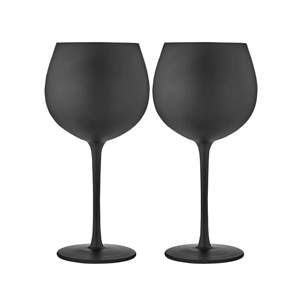 2pc Tempa Aurora 600ml Gin Glass Cocktail/Water Juice Drinking Cup Matte Black