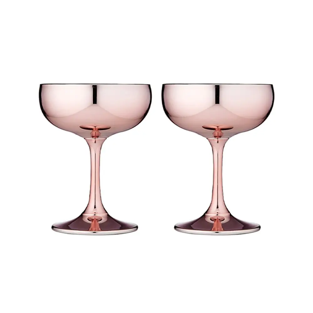 2pc Tempa Aurora 220ml Cocktail Coupe Glass Water/Wine Glassware Drink Cup Rose