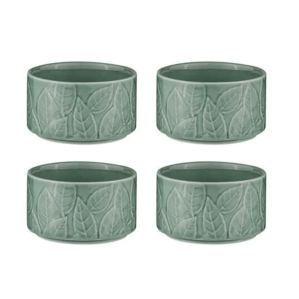 4pc Ladelle Heath Jade 10cm Ramekin Set Porcelain Baking/Snack Food Dish Bowl