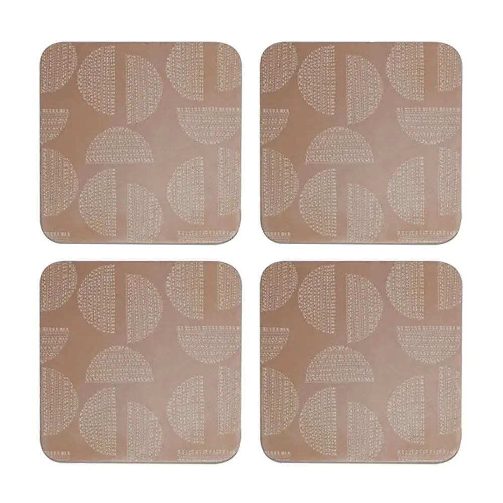 4PK Ladelle Splice Hardboard 10cm Square Coaster Coffee Drink/Tea Cup Mat Ginger