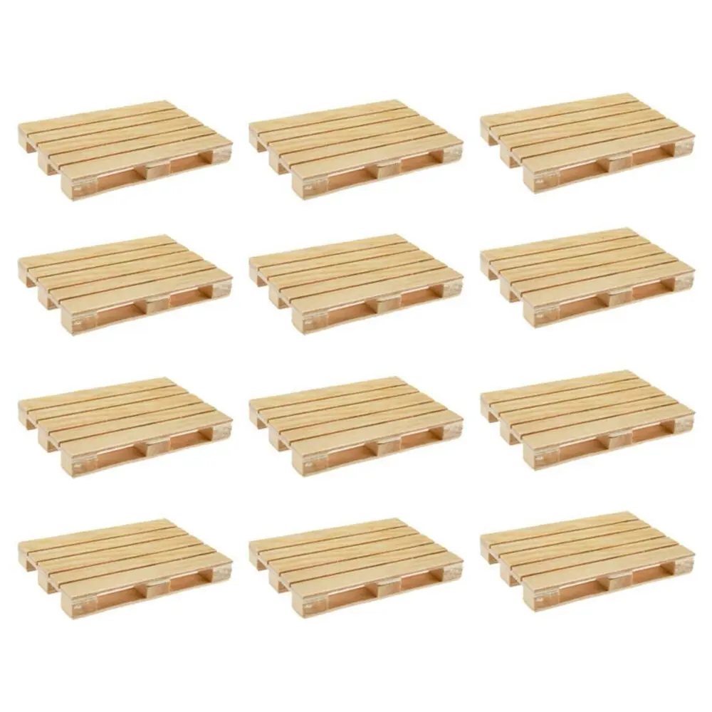 12PK Mini Wooden Pallet Glass Coasters/Mats For Beverages Drinks Beers Home/Bar