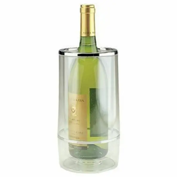 Transparent Wine Cooler Double Wall Acrylic Bottle Drink Cool Champagne Ice