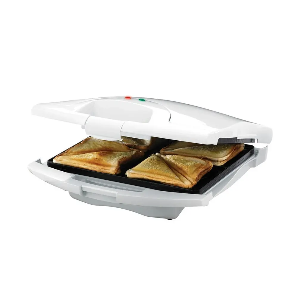 Tiffany Non Stick 1500W 4 Slice Bread/Jaffle Electric Sandwich Press Maker White