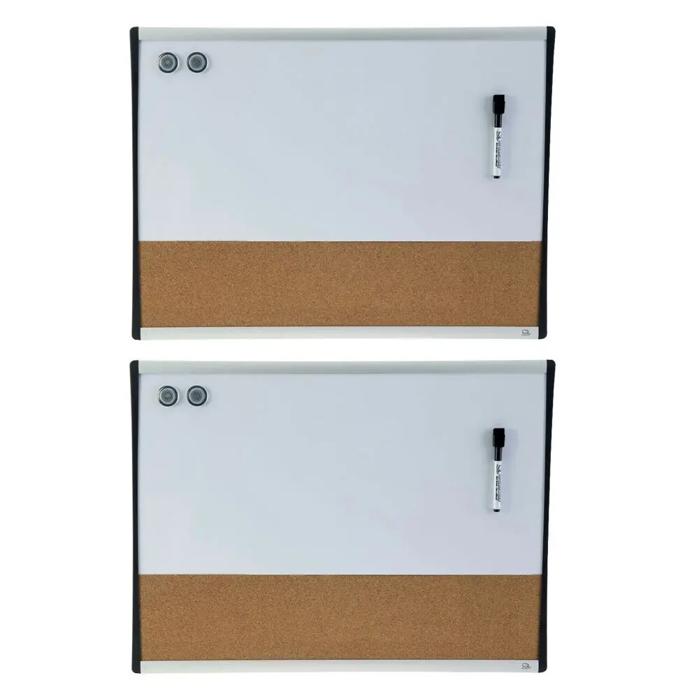 2PK Quartet Magnetic Combination Whiteboard 610mm Cork/Memo/Note Wall Mountable