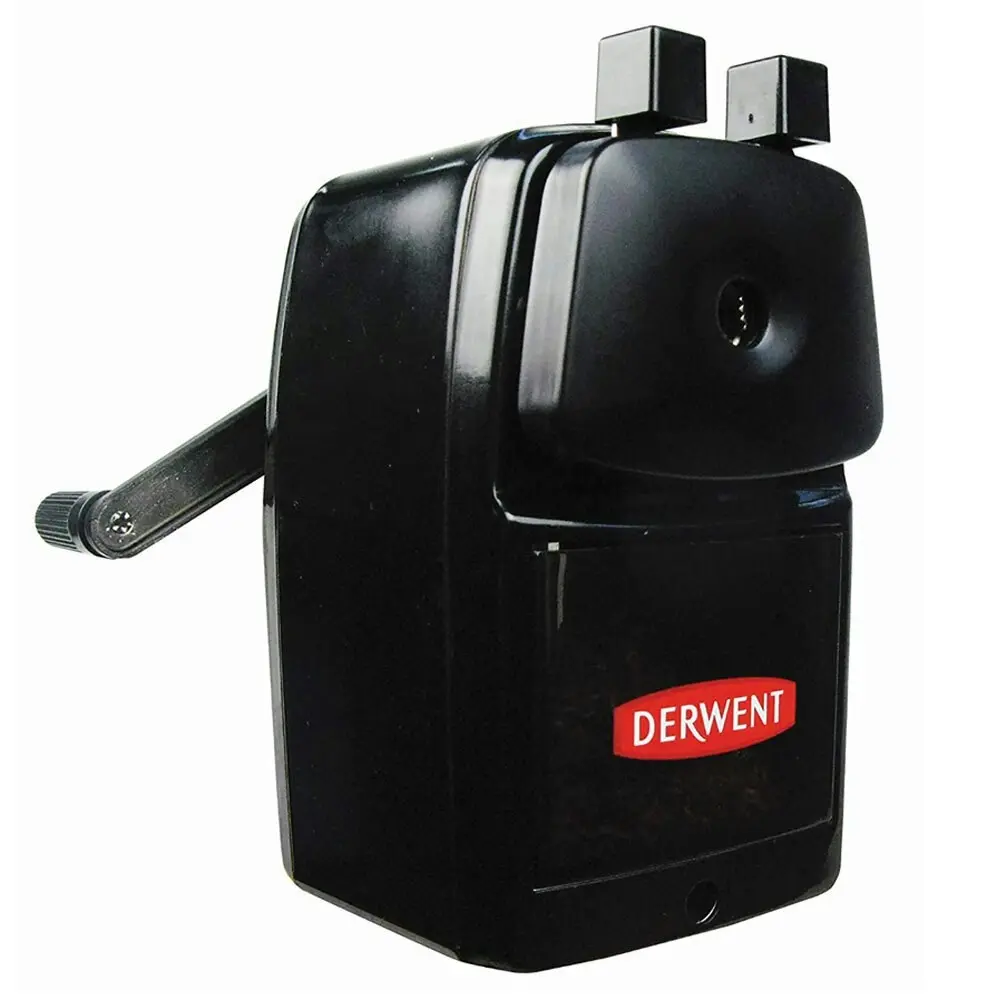 Derwent Super Point Manual School/Office Desk Helical 8mm Pencil Sharpener Black