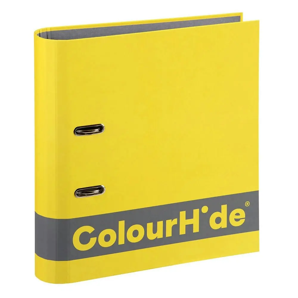 Colourhide A4 70mm 375 Sheets Silky Touch Lever Arch File/Paper Organiser Yellow