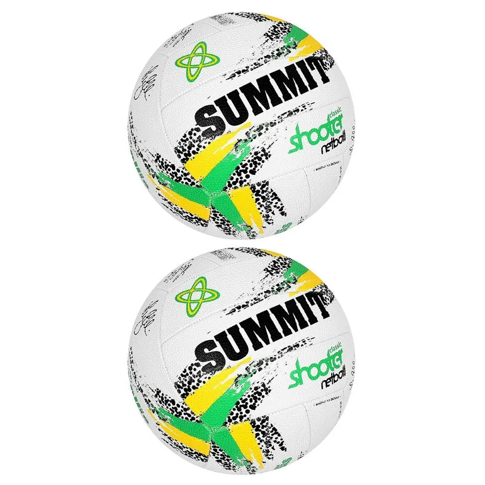 2PK Summit Size 5 Liz Ellis Classic Shooter Stitched Netball Sport Ball White