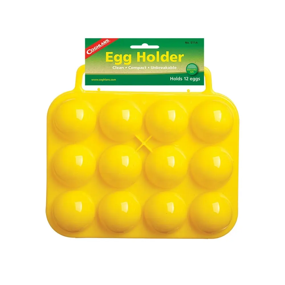 Coghlans Egg Holder/Container 12 Eggs Camping/Hiking Storage Carrier Case Yellow