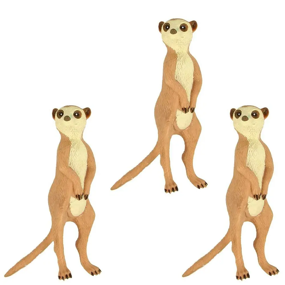 3x Fumfings Animal Stretchy Beanie Meerkat 17cm Sensory Soft Hand Toys 3y+ Kids