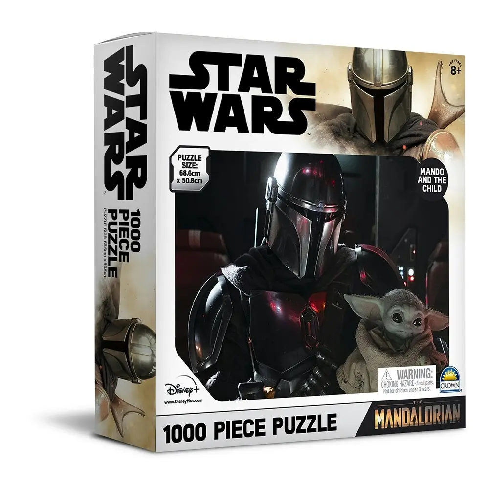 1000pc Star Wars 68.5 x 50.5cm Kids Jigsaw Puzzle Mandalorian with Baby Yoda 8y+