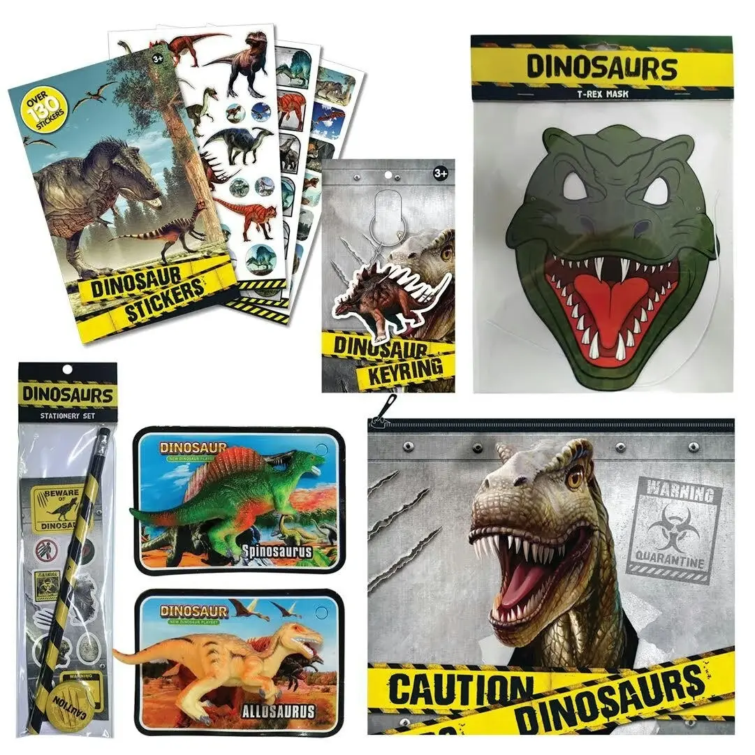 Bagosaurus Kids Boys Showbag/Dinosur Figures/Pencil Case/Keyring/Mask/Stationery