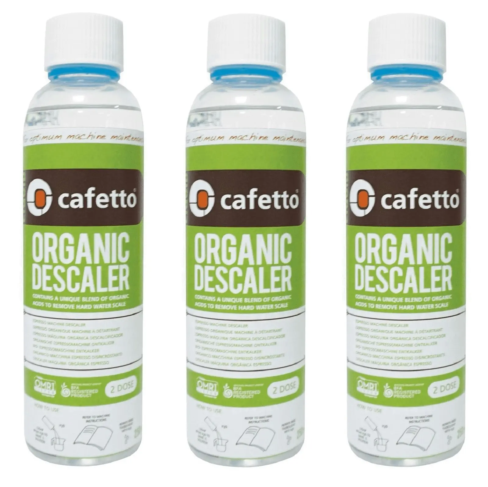 3 x Cafetto LOD ORGANIC LIQUID DESCALER - 250ml