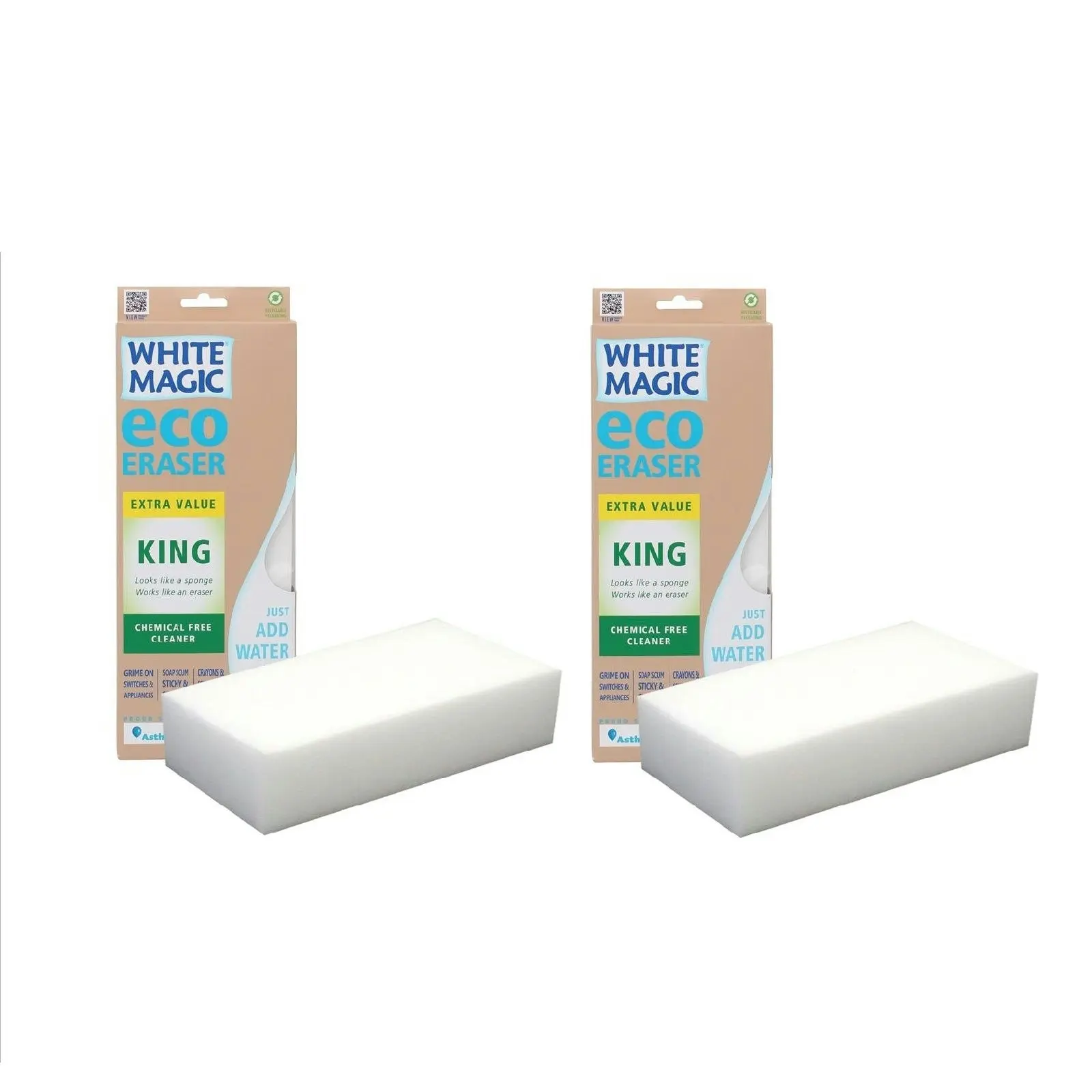 White Magic Eco Eraser Sponge King   2 Packs