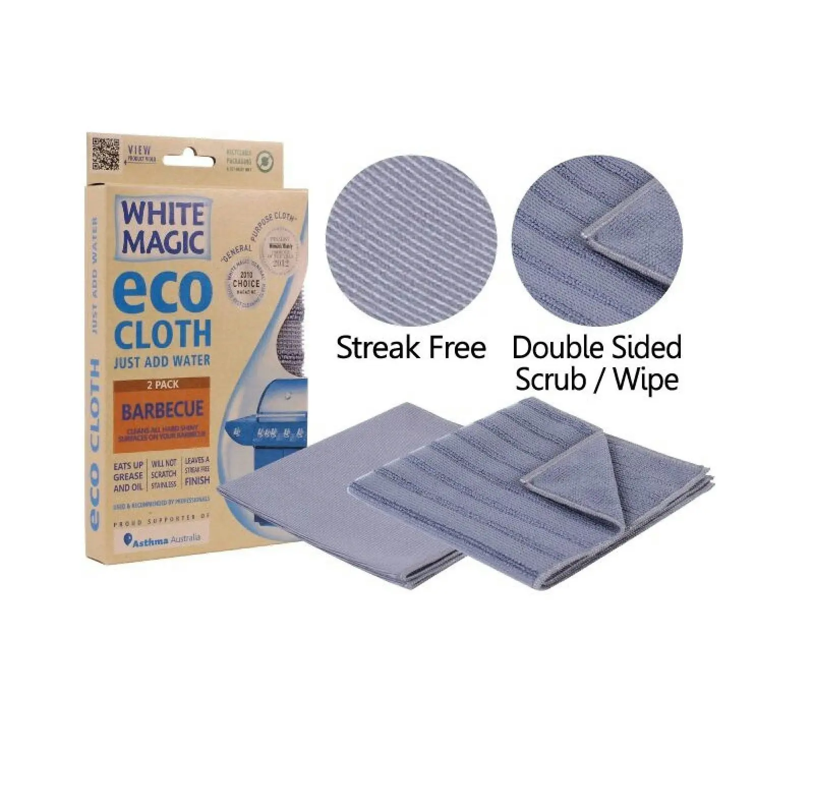 White Magic ECO CLOTH BARBEQUE 2 PACK 32 x 32cm